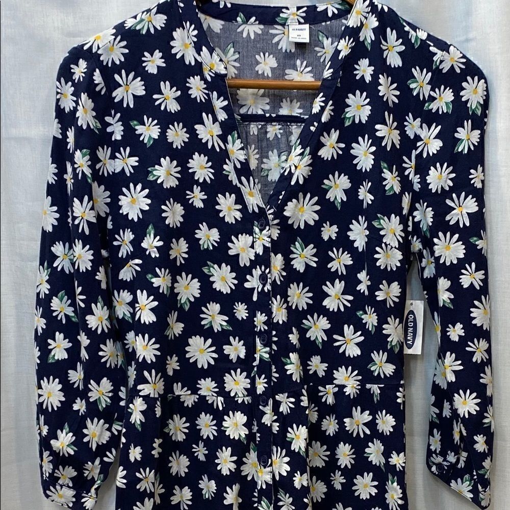 Old Navy Blue Ditsy Floral Dress - Picture 2 of 10